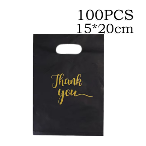 100pcs Thank You Gift Bags Plastic Thank You Bags Candy Cookie Packaging Bag for Wedding Party