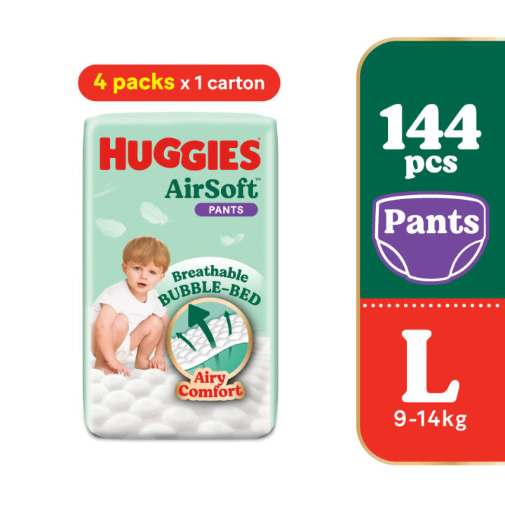 HUGGIES AirSoft Pants Diapers L 36s (4 Packs) L Size Diaper Pack