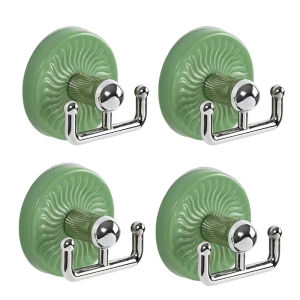 4PCS Punch-free Strong Adhesive Hook Macaron Rotatable Wall Hook Storage Hook For Bathroom