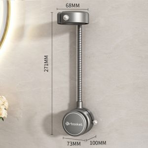 YIYU Adjustable Hair Dryer Holder Suction Cup 360 Degrees Rotation Blower Bracket Multifunctional Wall-Mounted Hair Dryers Organizer Pet