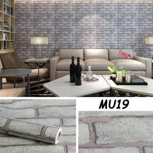 วอลเปเปอร์ลายอิฐ สติ๊กเกอร์ติดผนัง มีกาวในตัว Wallpaper PVC กันน้ำ กว้าง  45 ซม.  X ยาว 10 เมตร พร้อมส่ง