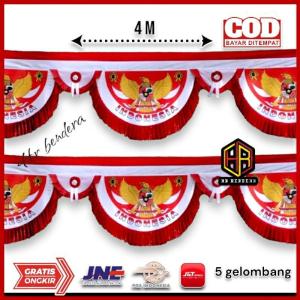 background bendera garuda 10 gelombang polyster peles (9m)