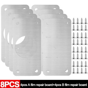 Cabinet Hinge Repair Plate Kit Stainless Steel Door Hinge Mounting Plate with Holes for Home Kitchen Cupboard Furniture