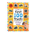 English original first 100 stickers trucks and things that go children's English word learning Sticker Book 500 stickers 100 kinds of transportation early education cognition. 