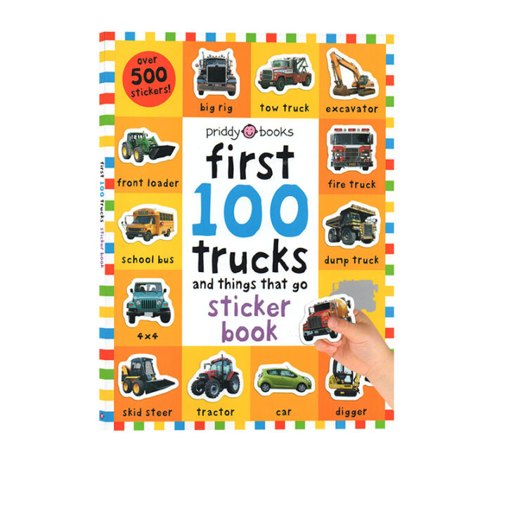 English original first 100 stickers trucks and things that go children's English word learning Sticker Book 500 stickers 100 kinds of transportation early education cognition