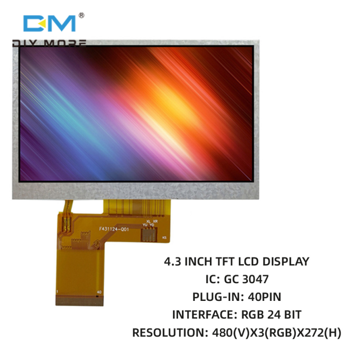 diymore 4.3 Inch 3.3V 480x272 Resolution RGB GC3047 IC Driver 350 ...