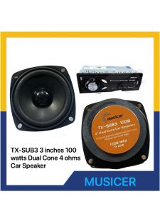 MUSICER TX-SUB3 3” Dual Cone Car Speaker 100 Watts 4 Ohms