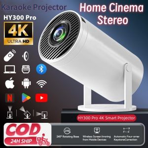 Smart Mini Projector Android 11 WiFi 6 Bluetooth 5.0 Portable Home Theater 4K Support 1080P HD 720P Karaoke Cinema HY300 Pro