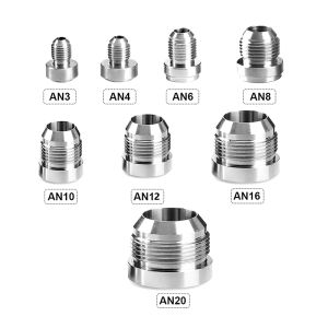 🔥🔥🔥fenglin 1PC Weld Bung Nitrous Hose Fitting AN3 AN4 AN6 AN8 AN10 AN12 AN16 AN20 Male Billet Aluminum Alloy Straight Male Weld Fitting Adapter