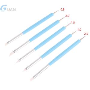 [COD] GUAN เครื่องมือแกะสลักรูปปั้นซิลิโคนแบบสองหัว5ชิ้น เซ็ตทำจากโพลีเมอร์และเครื่องปั้นดินเผาเนื้อนุ่ม