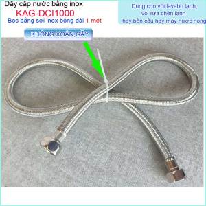 Dây cấp nước Inox 1m chịu nhiệt KAG-DCI1000 ( dài 1m) dây cấp nước dài 100cm chịu áp chịu nhiệt tốt dây dẫn nước bình nóng lạnh