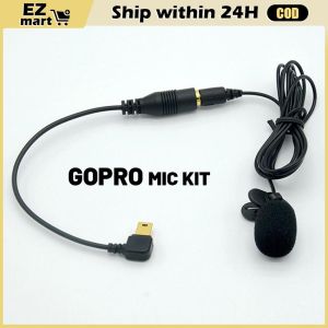 Mini USB Male To 3.5mm Jack Female Audio Cable Cord for Active Clip Mic Microphone Adapter for GoPro Hero3 Sports Camera