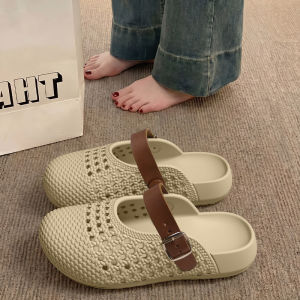 Free Shipping WomenS 2026 New Summer Outdoor Breathable Retro Slip-On Closed-Toe Half Slippers For Shopping And Work