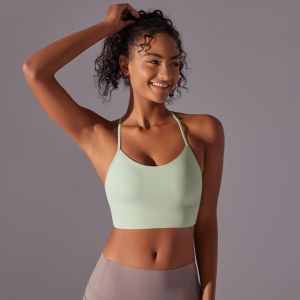 Nessaj Áo ngực thể thao yoga nữ dây mảnh - Áo tập gym lưng chữ Y có mút nâng ngực thấm hút mồ hôi nhanh bo gấu rộng cho gym yoga chạy bộ aerobic