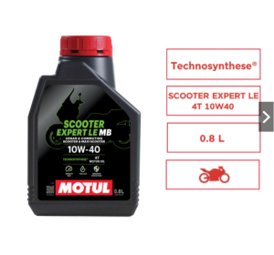 น้ำมันเครื่อง Motul Scooter Expert LE 10W40 ขนาด 0.8 ลิตร ของแท้ [Motul Scoo EXP]