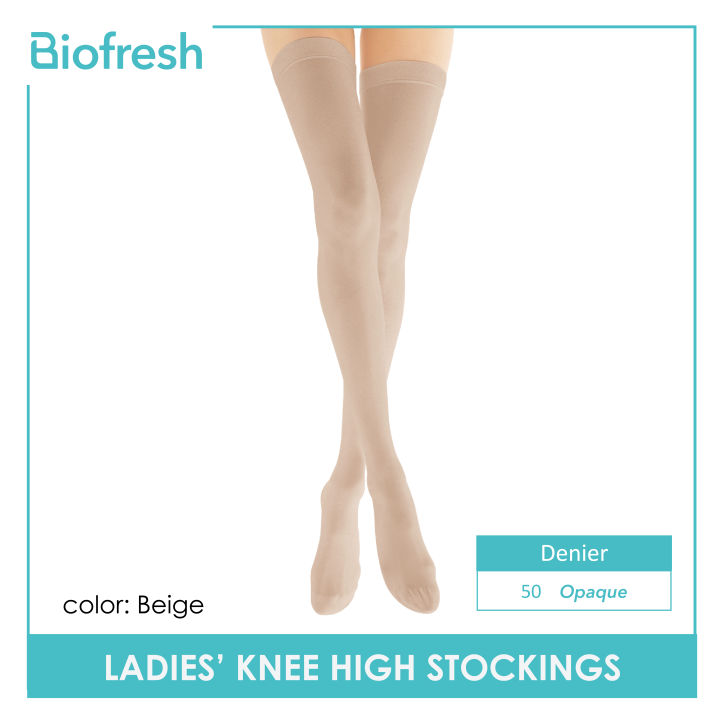 Biofresh RSKHG50 Ladies' Antimicrobial Elastic Band Knee High Stockings 50  Denier