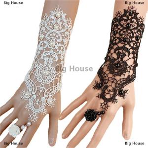 [COD] Big House 1ชิ้นสร้อยข้อมือยาวแหวนปรับได้สำหรับผู้หญิงลูกปัดลายดอกกุหลาบ