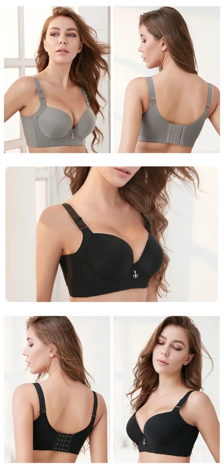 Sexy Plus Push Up Bra, Front Closure Solid Color Brassiere