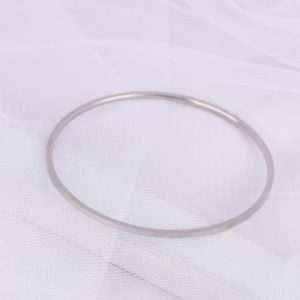 [haoh] Titanium Steel Simple Plain Circle Thin Bangle For Women Vintage Bracelet Jewelry Pary Gift