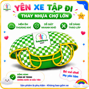 Yên Xe Tập Đi Thay Nhựa Chợ Lớn Màu Xanh Lá Bamboo Mart Yên Thay Thế Xe Tập Đi Cho Bé Mềm Êm Dễ Giặt Nhanh Khô Không Cần Mua Xe Mới