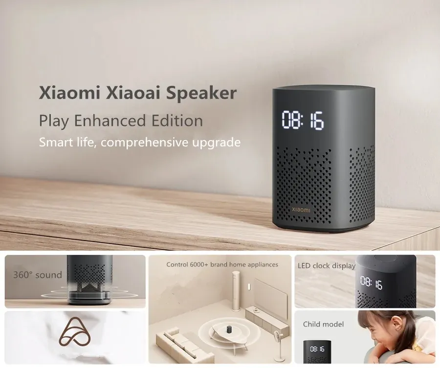 Gadgetoo Xiaomi Xiaoai Speaker Enhanced Edition With Led Digital Clock Ir Remote