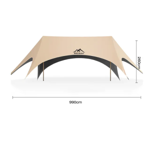 อุปกรณ์ครบชุด ฟลายชีท ผ้าใบ 32 ตารางเมตร เต็นท์สำหรับการแคมป์ เต็นท์สำหรับการคэмป์ อุปกรณ์เดินป่าตั้งแคมป์ กันแดด กันฝน ฟรายชีท พร้อมเสา2ต้น