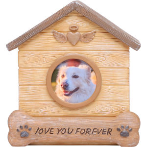 Resin cat dog urn memorial altar ashes Gu house pet funeral supplies can be placed in photo imitation wood