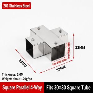 SQMETR Góc vuông Khớp nối ống vuông 20mm 30mm Hai/Ba/Bốn/Năm chiều Ốc nối ống Bền bỉ Công suất lớn Phụ kiện ống loại Khung công nghiệp