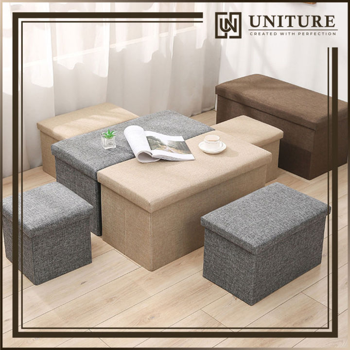 UNITURE Foldable Storage Chair with box/Sofa Storage Stool