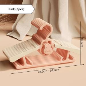 Ready Stock 5Pcs Set Kids Clothes Hanger Viral Adjustable Size Baju Baby Multifunction Penyangkut Baju Tudung Ampaian Baju Budak Premium Coat Skirt Kanak-Kanak Sangkut Baju High Quality Cute Cartoon Anti-Slip Retractable Stackable Durable Colourful
