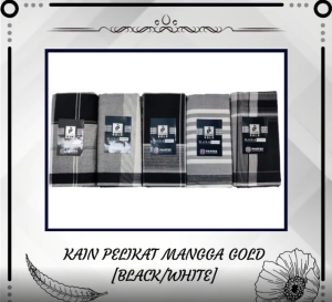 Kain Pelikat Mangga Gold [Black/White]