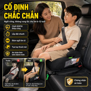 Ghế ngồi ô tô cho bé  Ghế Nâng Ô Tô Trẻ Em ISOFIX 6-12 Tuổi An Toàn Dễ Tháo Rời Ghế Ngồi Ô Tô Cho Bé Ghế an toàn ô tô cho bé