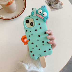 🔥【Readystock】 + FREE Shipping+ COD 🔥【Hangyodon Ice Cream】3D Cute Silicone Case Compatible For iPhone 15 Pro Max 14 Pro 13 12 11 Couple Shockproof Soft Phone Cover