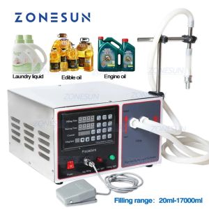 ZONESUN Liquid Filling Machine Stainless Steel Semi Automatic Laundry Oil Perfume Big Flow Filler Milk Water Production GFK-17B