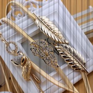 [ ABS ]Belt for Women Skinny Thin Stretch Waist Belts Adorable Waistband Stylish Buckle design Elastic Metal