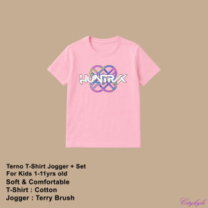 Citykyle Kids COTTON Huntrix Kpop Demon Hunters Terno Set for Kids – T-Shirt + Jogger Pants | Boys & Girls 1–11 Yrs | Casual OOTD trending clothes outfit new Small
