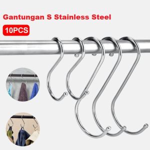 Cantelan Perabotan Dapur Stainless Stell 10 Pcs / Cantolan Gantungan Hook Bentuk S Serbaguna