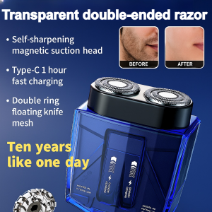 Twin Engine Trend Mecha Razor Waterproof Washable Beard Trimmer Electric Mini Razor For Men