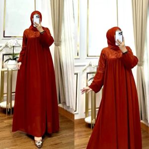 Gamis Wanita Terbaru Kekinian Princess Dres BP Ceruty Babydoll Full Puring Mix Brukat Dress Kondangan Simple Elegan Ootd Remaja Kekinian Baju Seragaman Bridesmaid
