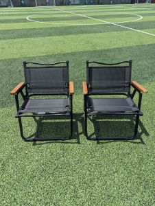 Ghế Xếp Camping Khung Thép Tay Gỗ Thịt