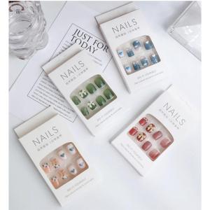 Kuku Palsu Motif Cantik Viral Full Set [ 24 pcs ] Fake Nail Art Fashion Acrylic + Lem