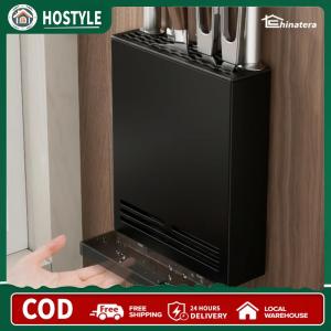 Universal Block Holder with Slots Storage Without Rectangular Blocks for Kitchen Counter Top