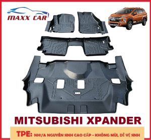 XPANDER - Thảm lót sàn MAXXCAR nhựa TPE 5D cho xe MITSUBISHI 18 –24+ đúc nguyên khối tràn viền cao cấp.