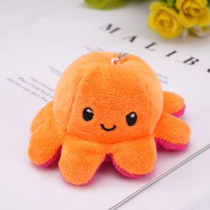 Cute flip octopus doll plush pendant face-changing angry little octopus expression flip doll keychain
