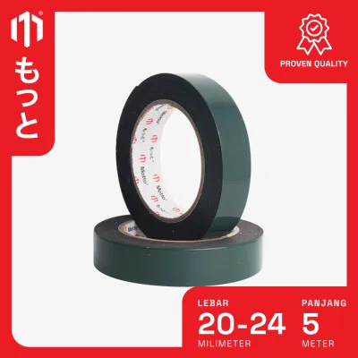 PE Double Foam Tape 20mm/24mm x 5 Meter - 1 Pcs/Roll (Satuan) - Lakban Busa Motto