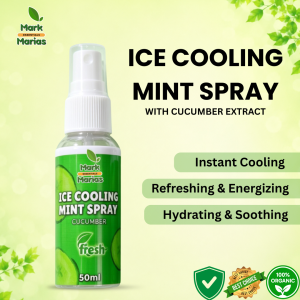 Mark and Marias Ice Cooling Mint Spray 50ml | Cucumber Extract | Instant Cooling & Refreshing Body Spray | Hydrating & Soothing Mist | Energizing Freshness | Quick Dry Non-Sticky | Cooling Spray for Face & Body | Daily Use | Men & Women Travel Size Fresh