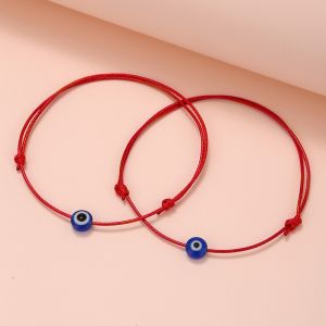 2PCS-New Bohemian Evil Eye Bracelet Set Handmade Colorful Rope Couple Friendship Bracelets