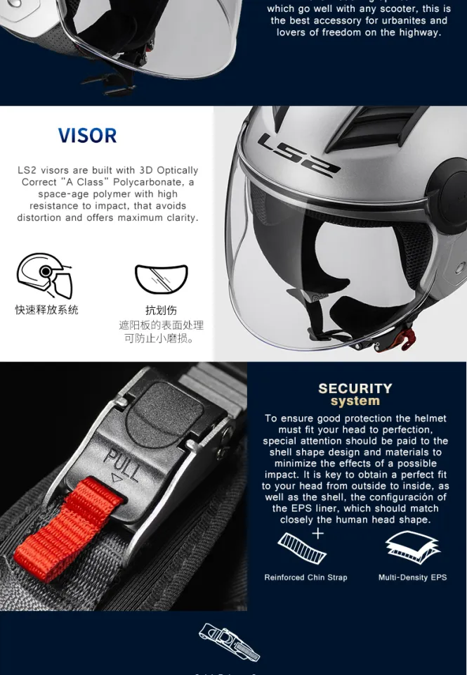 LS2 airflow motorcycle helmet 3/4 open face jet scooter half face