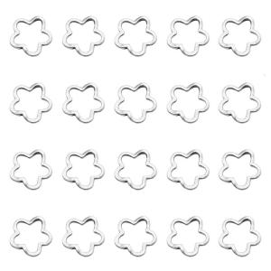 20pcs Antique Hoa mạ bạc Bead Khung Mặt dây chuyền cho vật liệu làm vòng tay phụ kiện tự làm Craft 16x16mm