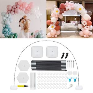 NEXASHOP 15 Fiber Rods Balloon Arch Kit Semicircle Frame with Accessories Balloon Stand Holder High Quality Adjustable Balloon Arch Support Birthday